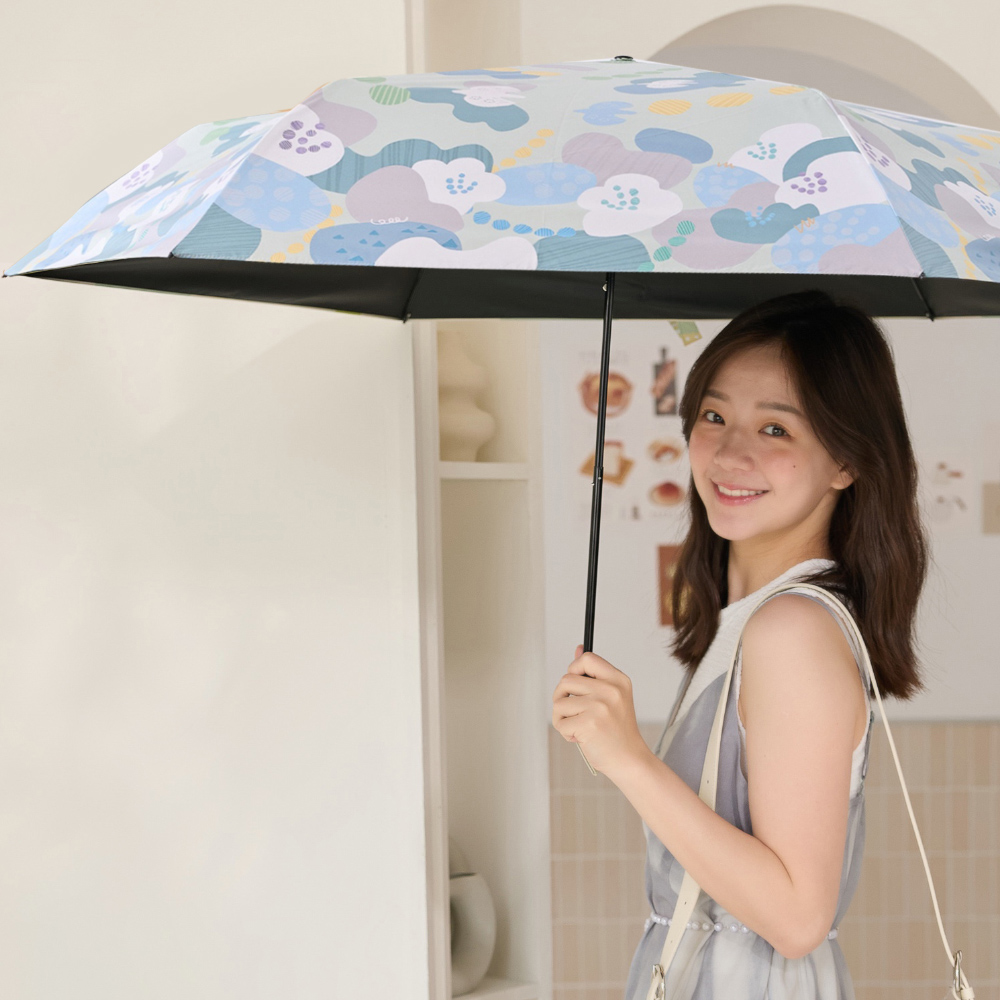 rento 碳纖輕量黑膠晴雨傘-花鳥漫漫