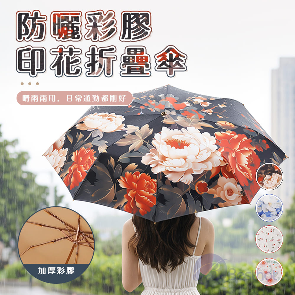 BESTHOT 防曬彩膠印花折疊傘