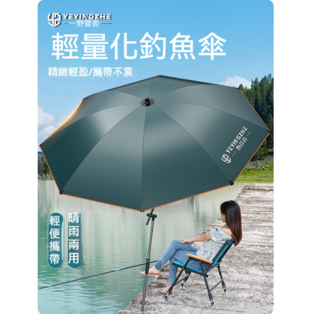 意馳 YICHI 遮陽傘 超輕量2.4米湛藍 輕量化傘 鋁合金便攜大傘 防曬太陽遮陽傘