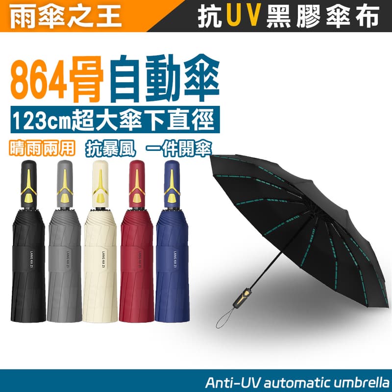 超大傘面 抗風大雨傘 864骨 抗UV傘(自動傘/晴雨傘/折疊傘/遮陽傘/一鍵開傘)