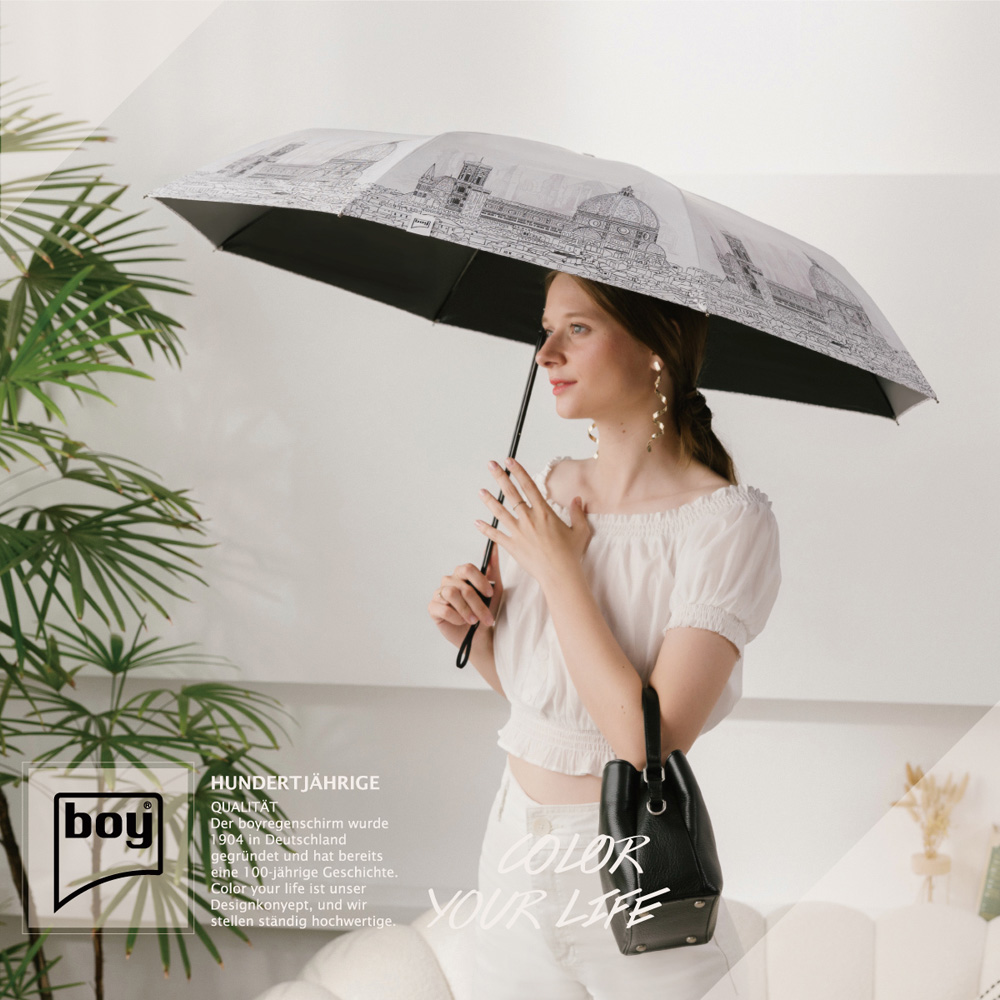 boy umbrella 德國boy】全遮光防曬晴雨傘(百花教堂)