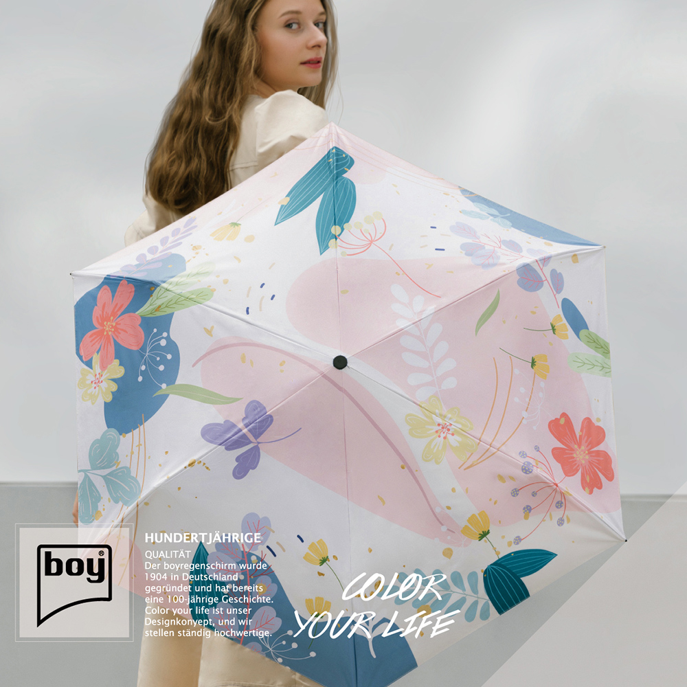 boy umbrella 【德國boy】全遮光超輕收自動傘(花雨)