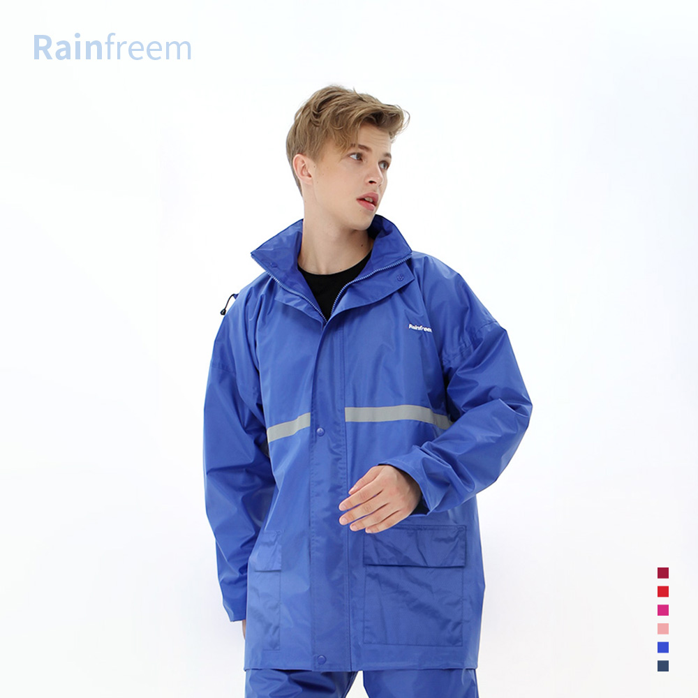 【Rainfreem】超透氣 雨衣 兩件式雨衣 雨褲 機車雨衣 露營登山 外送通勤 - 蔚藍色 - PChome 24h購物