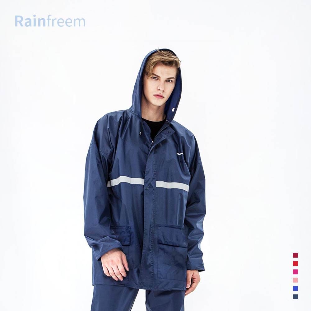 【Rainfreem】超透氣 雨衣 兩件式雨衣 雨褲 機車雨衣 露營登山 外送通勤 - 藏青色 - PChome 24h購物