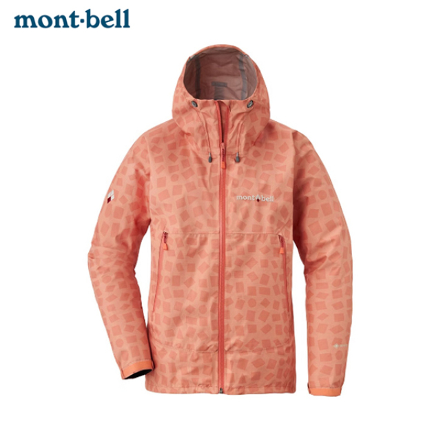 MONT-BELL RAIN DANCER PRINT 女款GTX雨衣 杏橘