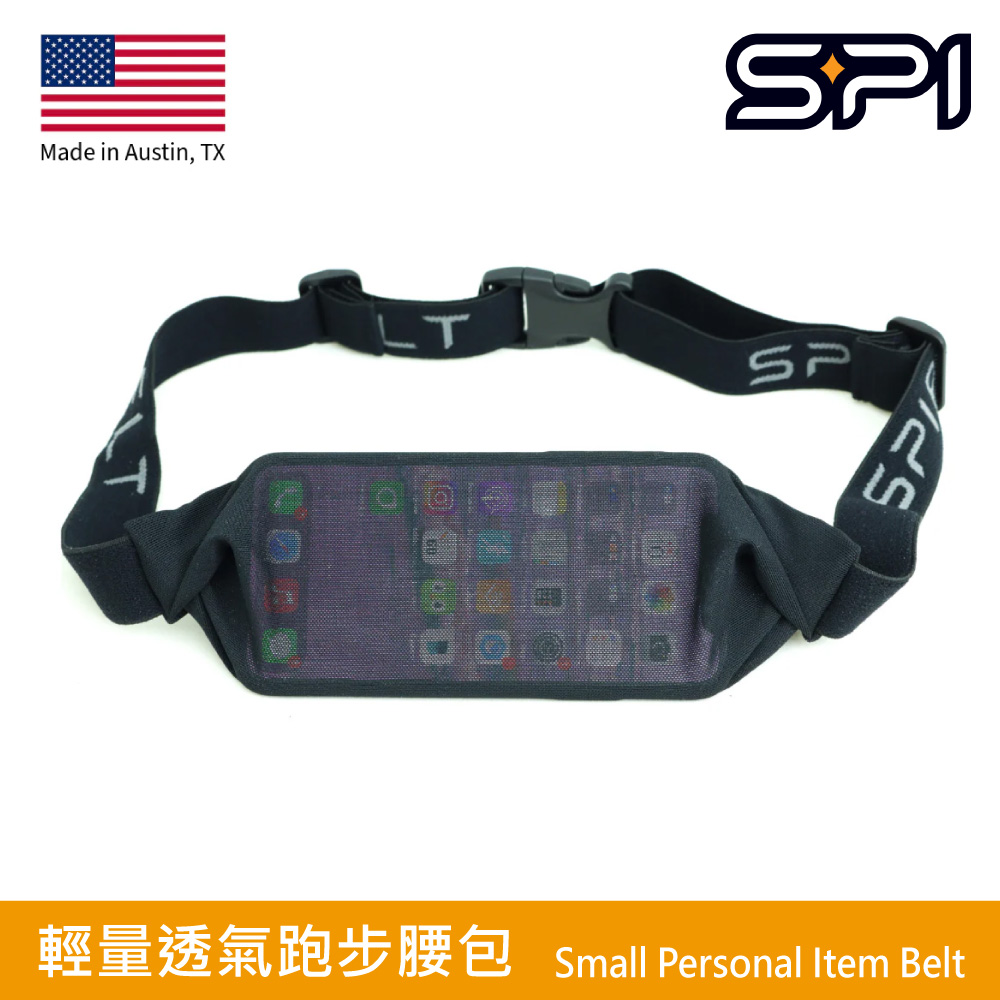 SPIbelt 輕量透氣跑步腰包 814194016156 (F) 黑透視網｜可觸控 運動腰包 路跑 健身 旅遊