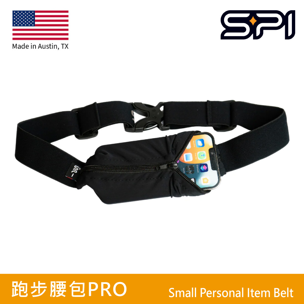 SPIbelt 跑步腰包PRO 寬版腰帶 814194014077 (F) 黑色｜運動腰包 路跑 健身 旅遊