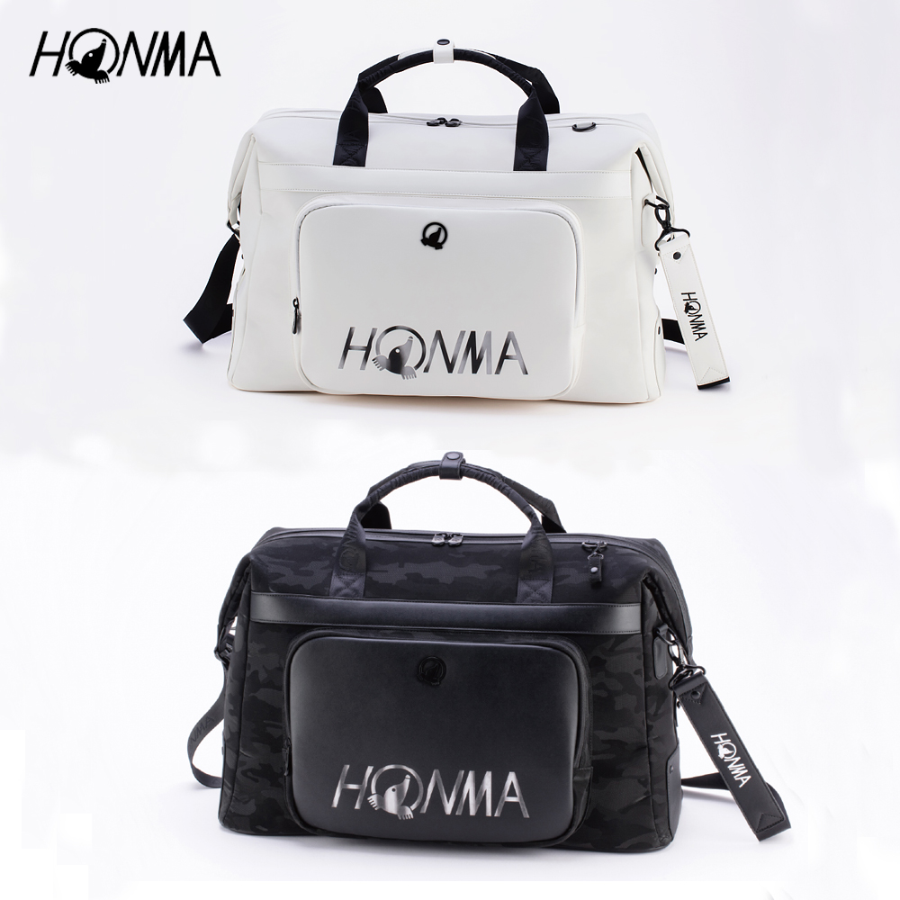 HONMA 本間高爾夫 高爾夫衣物袋/行李袋/波士頓包 可肩背GOLF BOSTON BAG BB12634 (黑/白色任選)