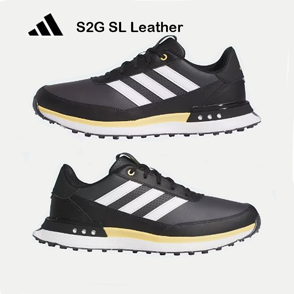 adidas 愛迪達 S2G SL LEATHER 高爾夫/休閒兩用鞋 無釘款 黑 5046