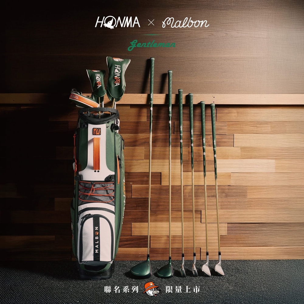HONMA X Malbon聯名高爾夫套桿組 男款 4木9鐵(5-11.AW.SW)+推桿+專屬球袋及桿套