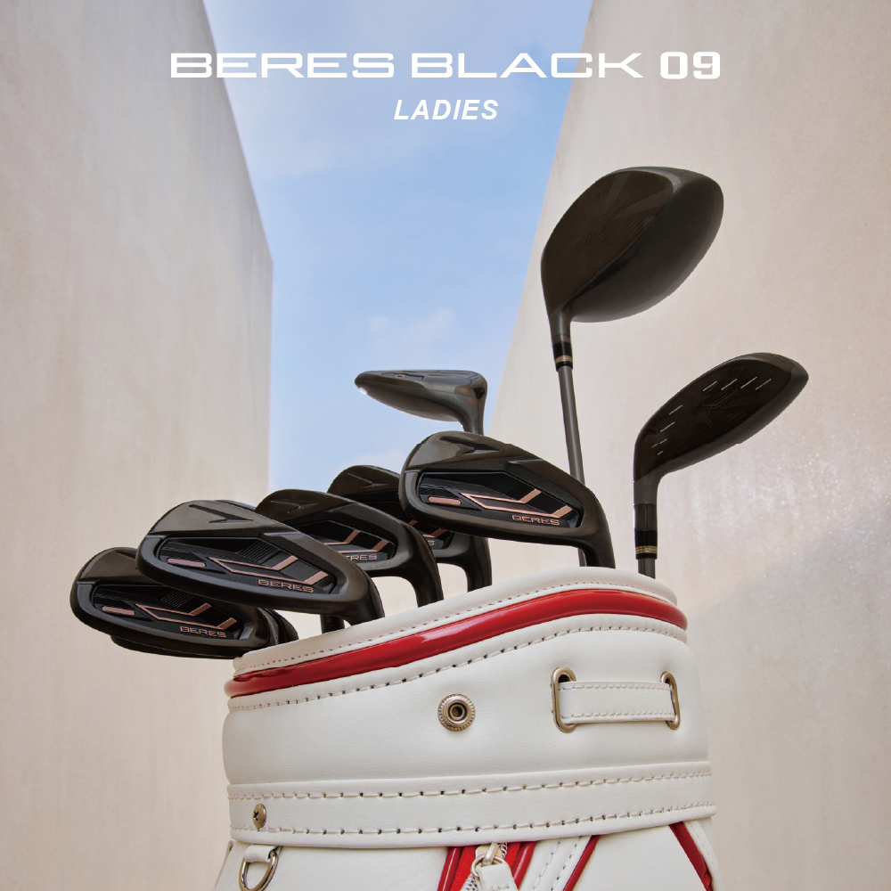 HONMA 本間高爾夫 BERES 09 BLACK 女款 2木+多功能桿+鐵桿5支組(7-10.SW)高爾夫球桿 不含球袋