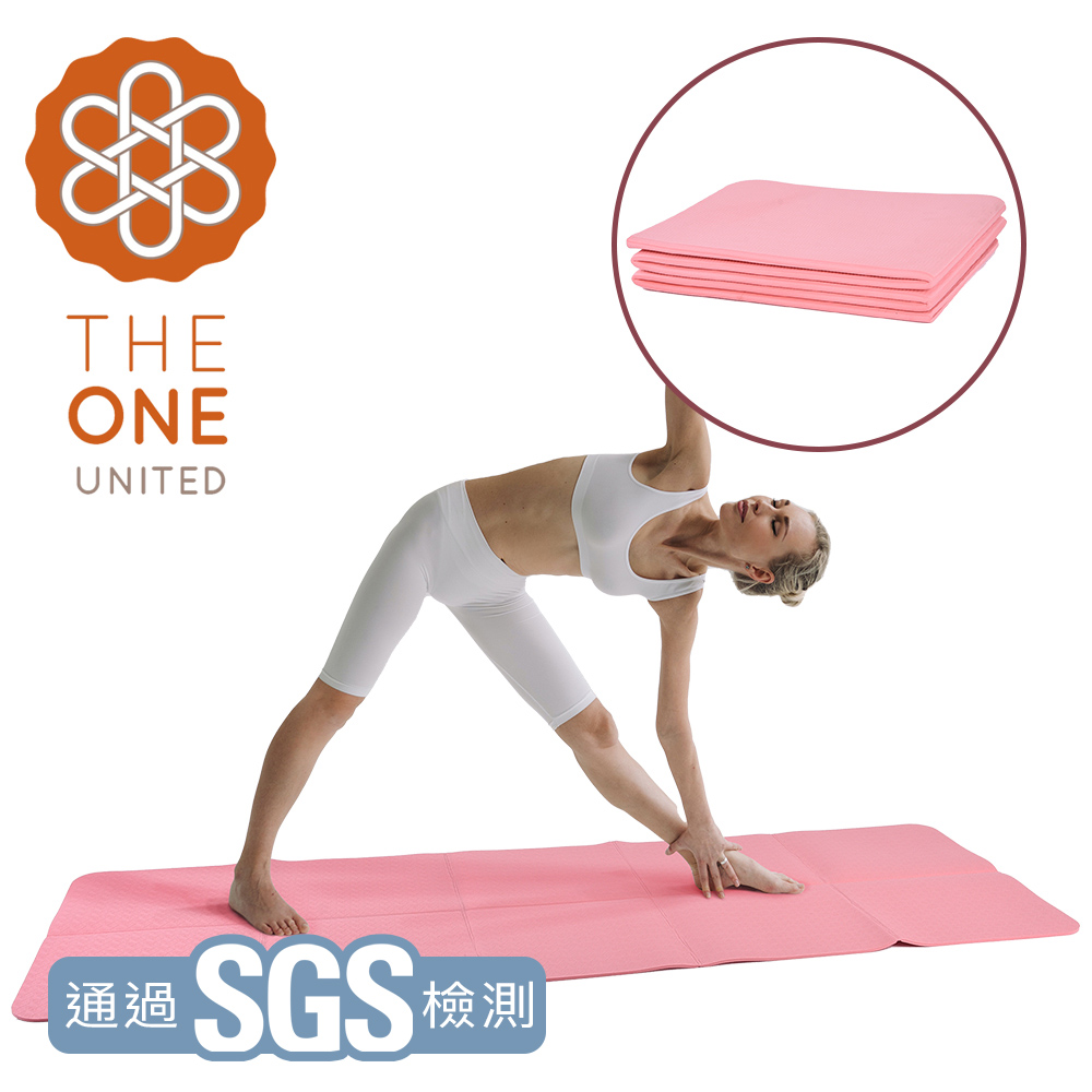 The One 【双紅瑜伽】馬卡龍TPE摺疊瑜珈墊 5mm/SGS無毒合格(粉色)
