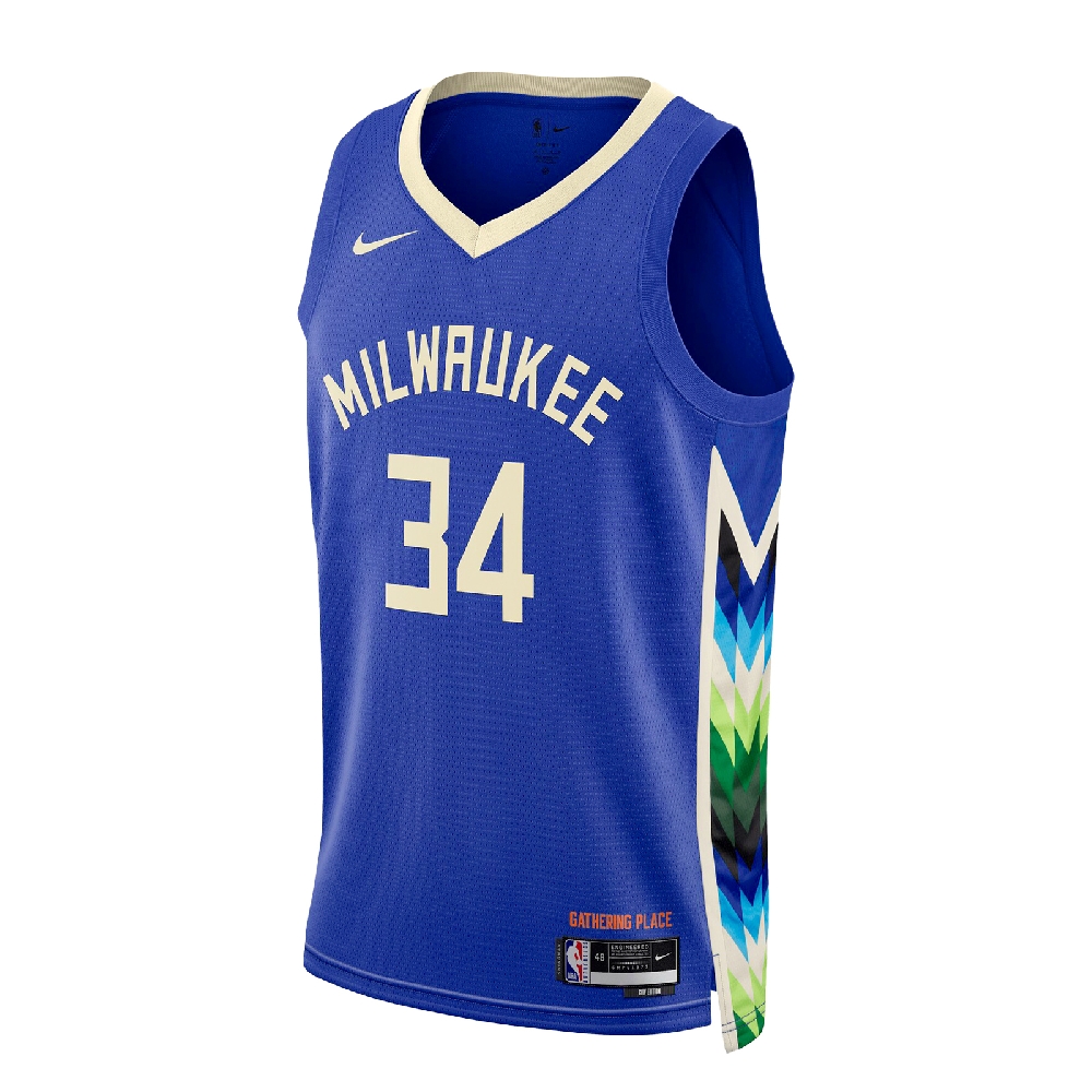 NIKE 耐吉 NBA 球衣 密爾瓦基公鹿 字母哥 藍 多色(DO9600-480)