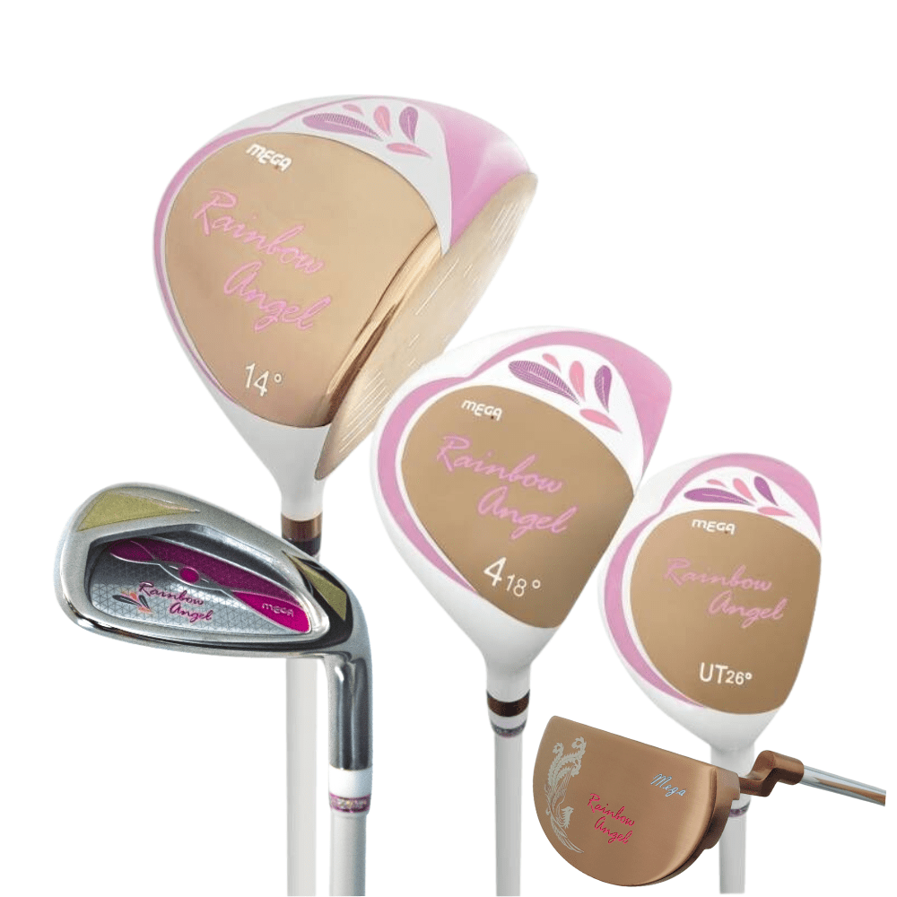 MEGA GOLF Rainbow Angel 粉鑽 女用套桿組 日規3W6I1PT 附專用木桿套 推桿套