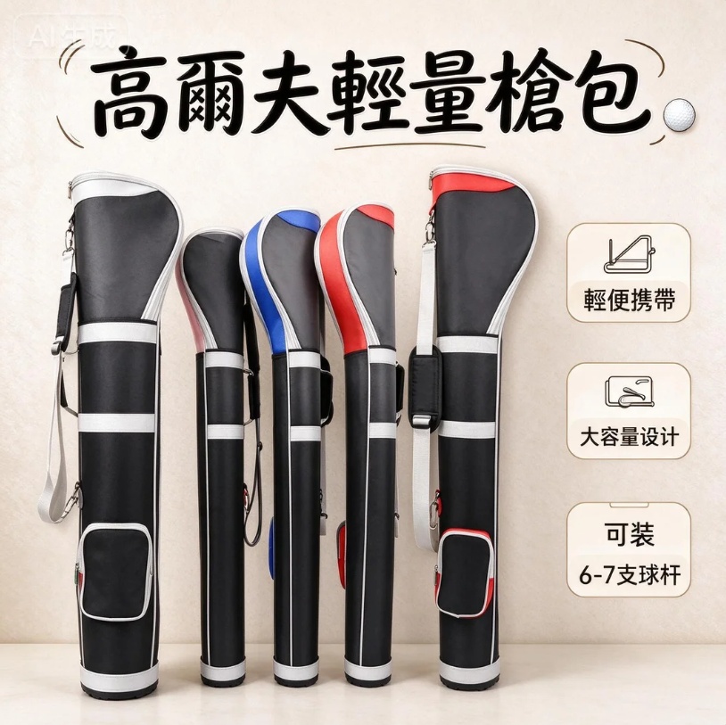 【悅享】高爾夫槍包 輕量高爾夫球袋 便攜高爾夫球桿包 高爾夫練習袋 可裝 6至7支球桿 大容量高爾夫包