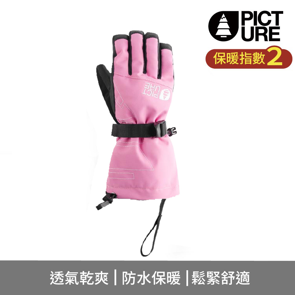 PICTURE 童防水滑雪手套 Graby Gloves/粉紅-黑/Super Pink/GT0190 /8Y-12Y