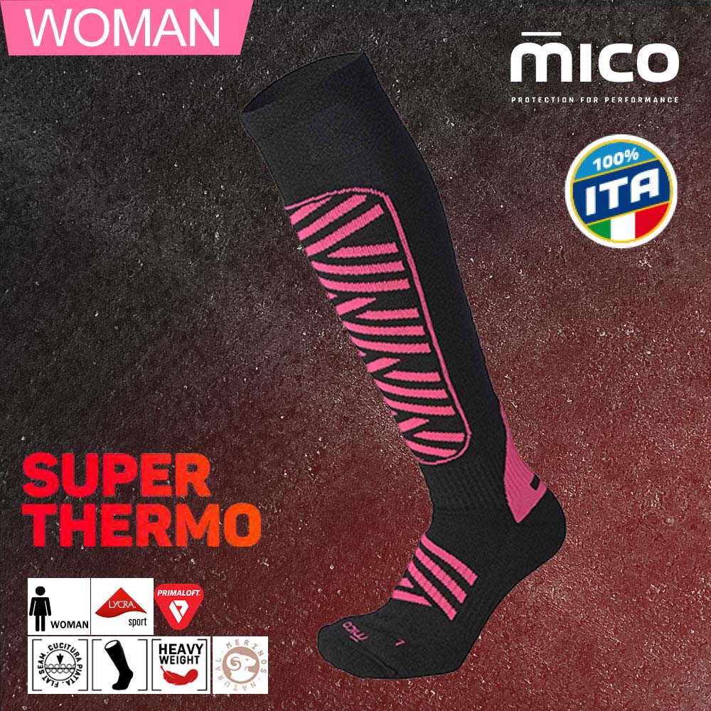 Mico 女 Primaloft 美麗諾羊毛滑雪襪 CA0121/573黑桃(保暖/透氣/舒適)