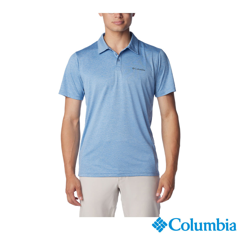 Columbia 哥倫比亞 男款-快排短袖POLO衫-藍色 UAE36140BL(2024春夏)（其他規格）