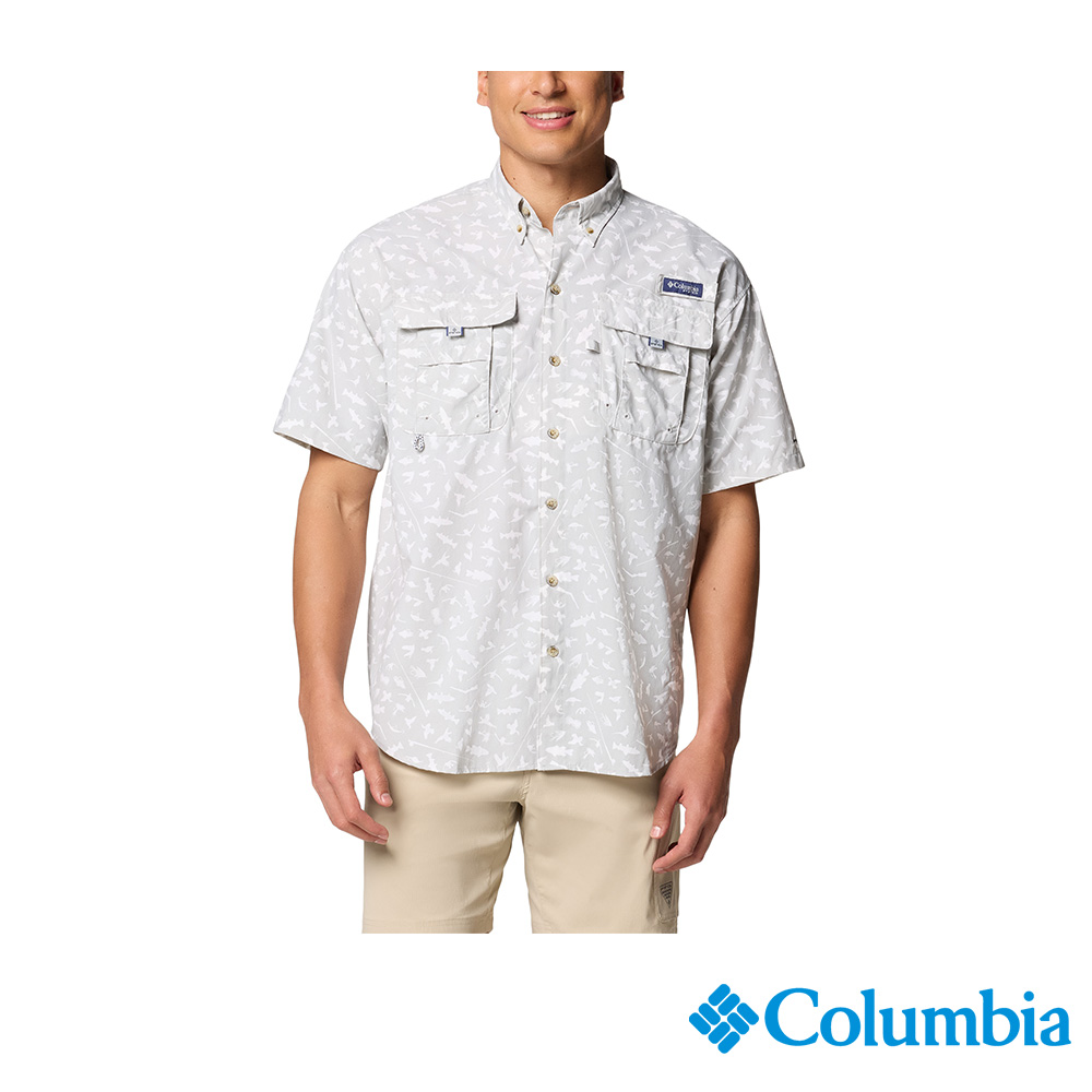 Columbia 哥倫比亞 男款- 超防曬UPF50短袖襯衫-灰彩印花 UFM17690QH/JS