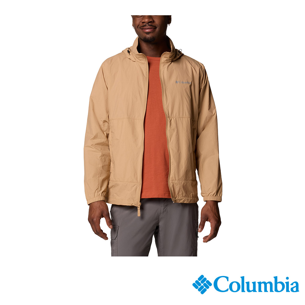 Columbia 哥倫比亞 男款-超防曬UPF50防潑水風衣-卡其色 UWE71680KI/JS