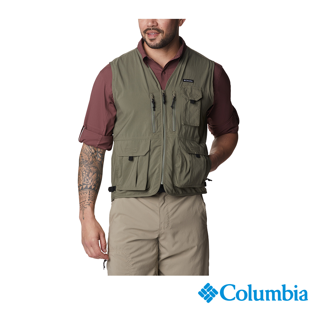 Columbia 哥倫比亞 男款- 防曬UPF50快排背心-軍綠色 UAE51850AG/JS