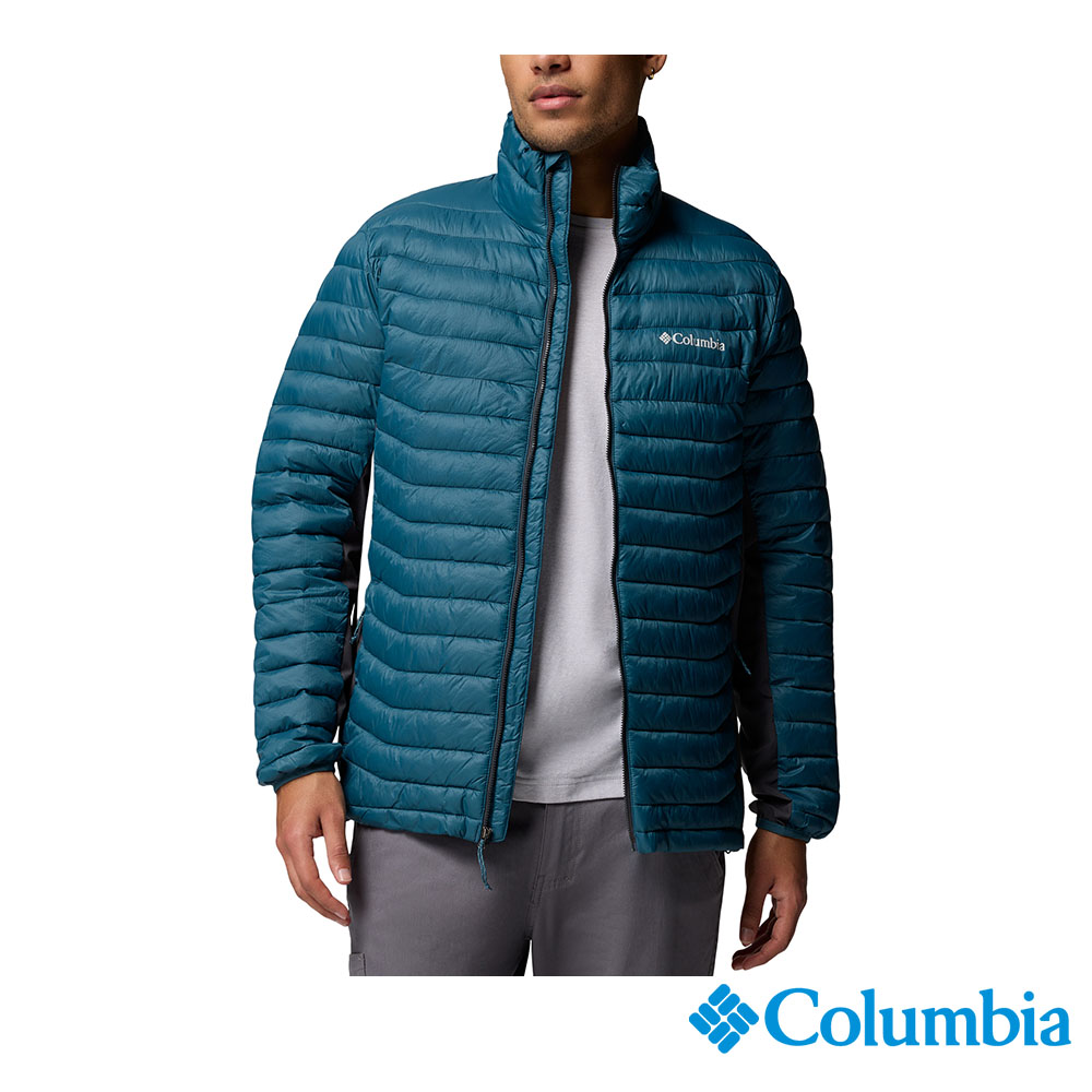 Columbia 哥倫比亞 男款 -防潑填充外套-孔雀綠 UWO34950TL/JF
