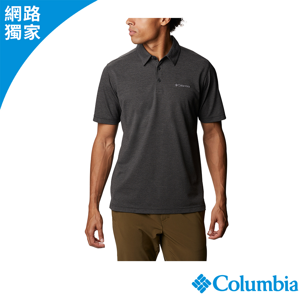 Columbia 哥倫比亞 男款-快排短袖POLO衫-黑色 UAE29960BK(2025春夏)
