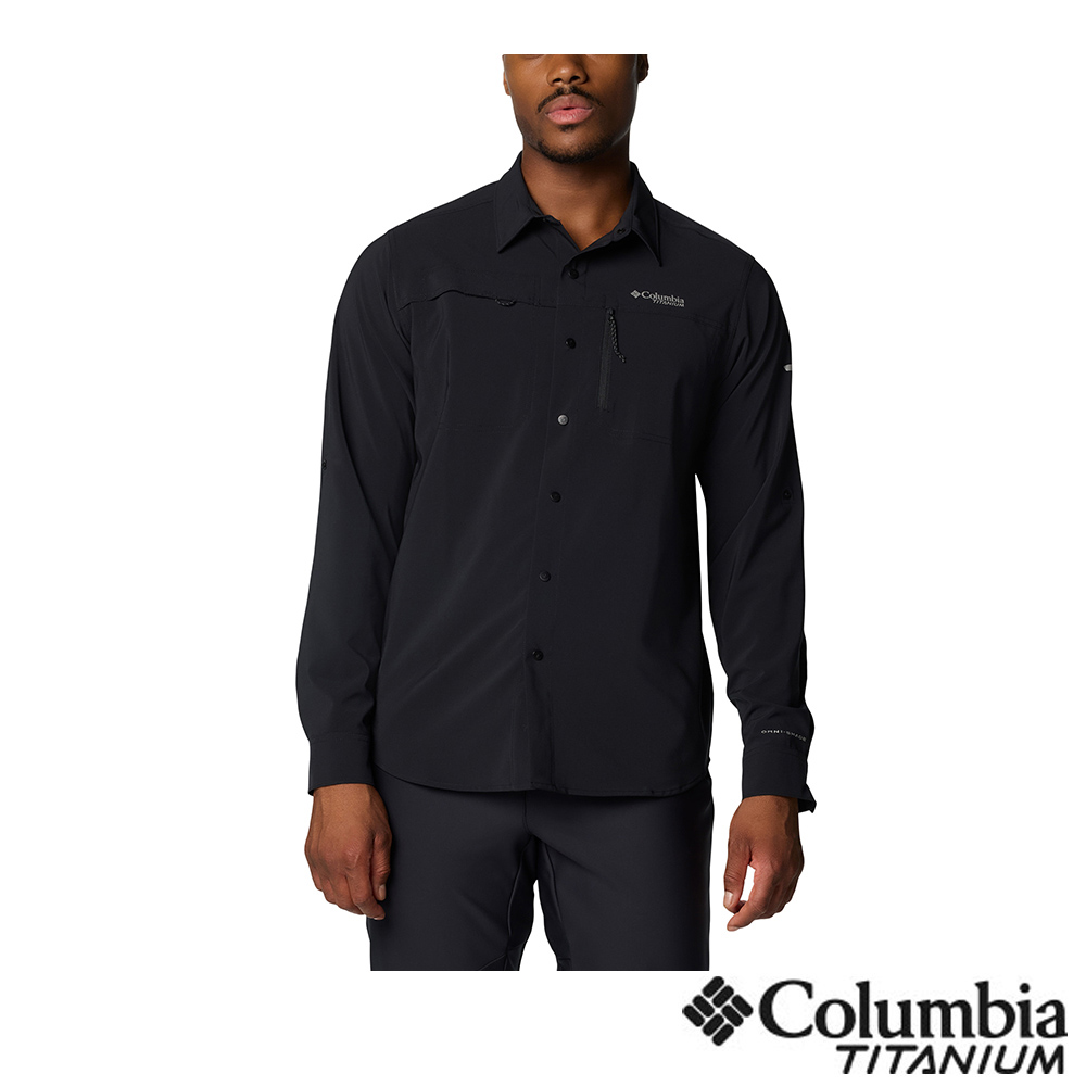 Columbia 哥倫比亞 男款 - 鈦 超防曬UPF50快排長袖襯衫-黑色 UAE51640BK/JS