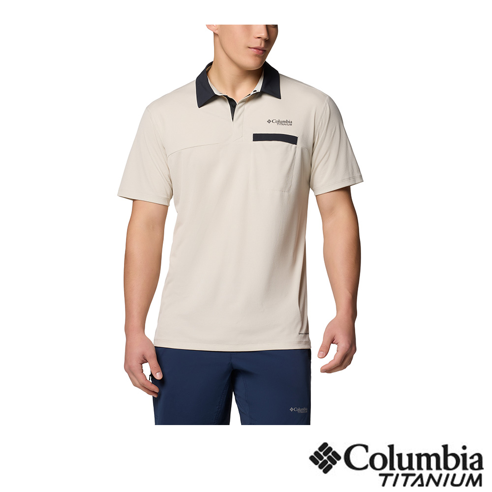 Columbia 哥倫比亞 男款- 鈦 防曬UPF40酷涼快排短POLO衫-淺卡其 UAO80780HI/JS