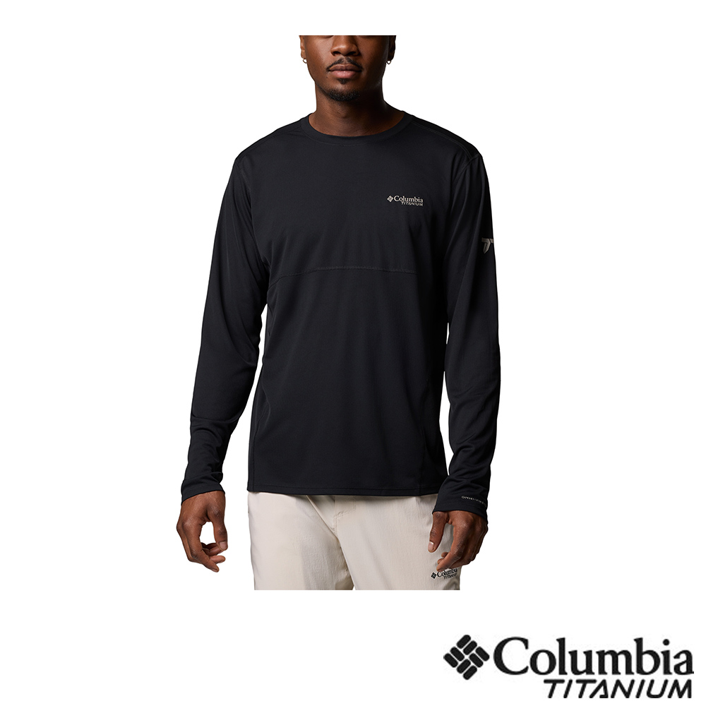 Columbia 哥倫比亞 男款-鈦 防曬UPF40酷涼快排長袖上衣-黑色 UAO11970BK/JS