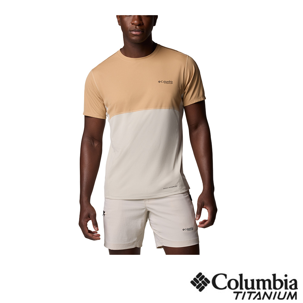 Columbia 哥倫比亞 男款- 鈦 防曬UPF40酷涼快排短上衣-卡其色 UAO83920KI/JS