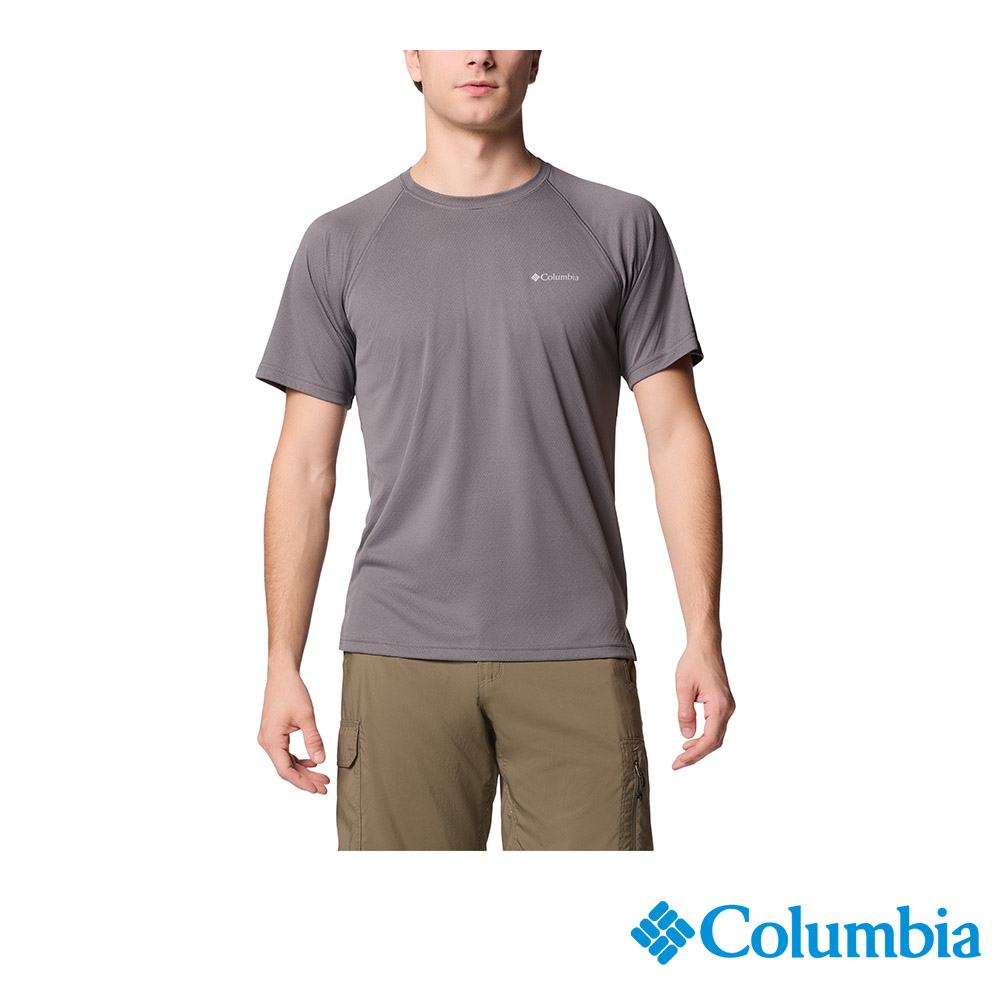 Columbia 哥倫比亞 男款- 防曬UPF50涼感快排短袖上衣-灰色 UAO09440GY/JS