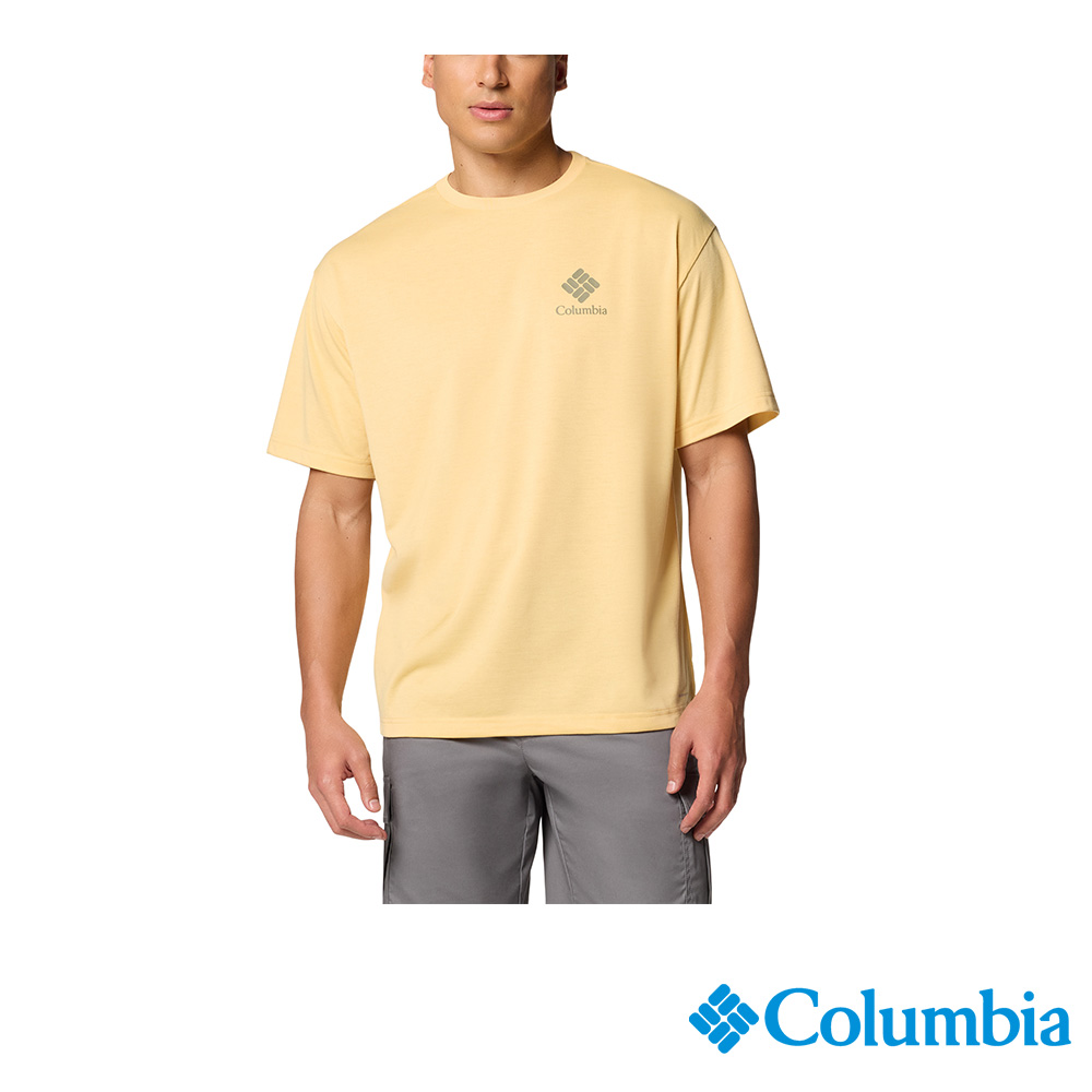 Columbia 哥倫比亞 男款- 防曬UPF40快排短袖上衣-漠黃色 UAM57590SG/JS