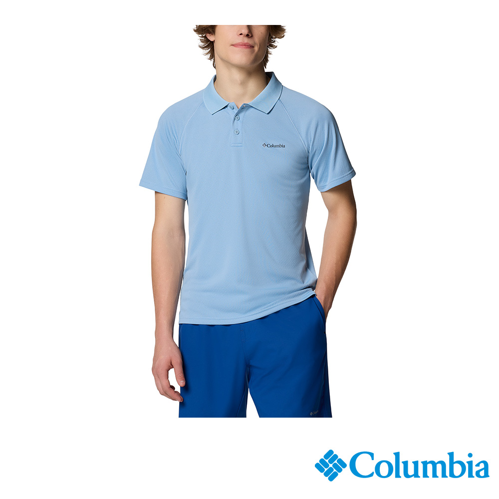 Columbia 哥倫比亞 男款- 防曬UPF50涼感快排短袖POLO衫-海洋藍 UAE38280AB/JS