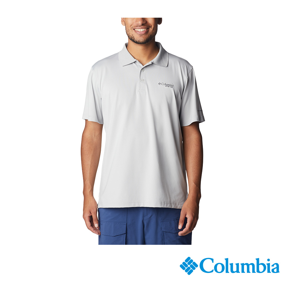 Columbia 哥倫比亞 男款- 防曬UPF50快排短袖POLO衫-淺灰色 UFE10380FL/JS