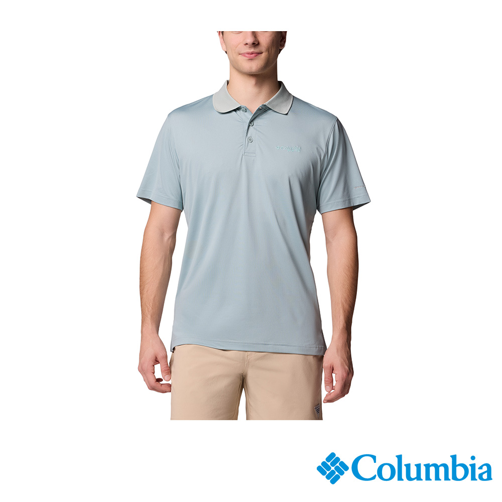 Columbia 哥倫比亞 男款- 防曬UPF50快排短袖POLO衫-薄暮藍 UFE10380DE/JS