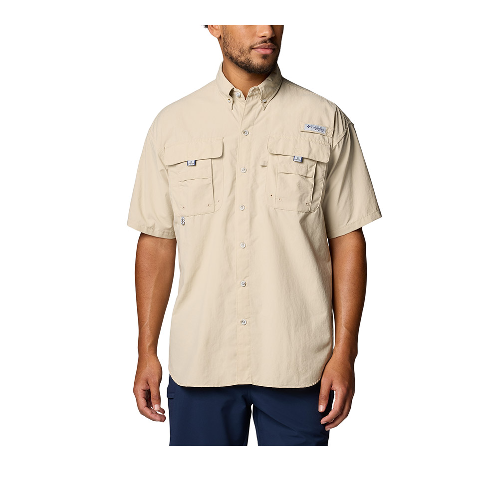 Columbia 哥倫比亞 男款-防曬UPF50短袖襯衫-Bahama II S/S Shirt-卡其色(UFM70470KI/KS)