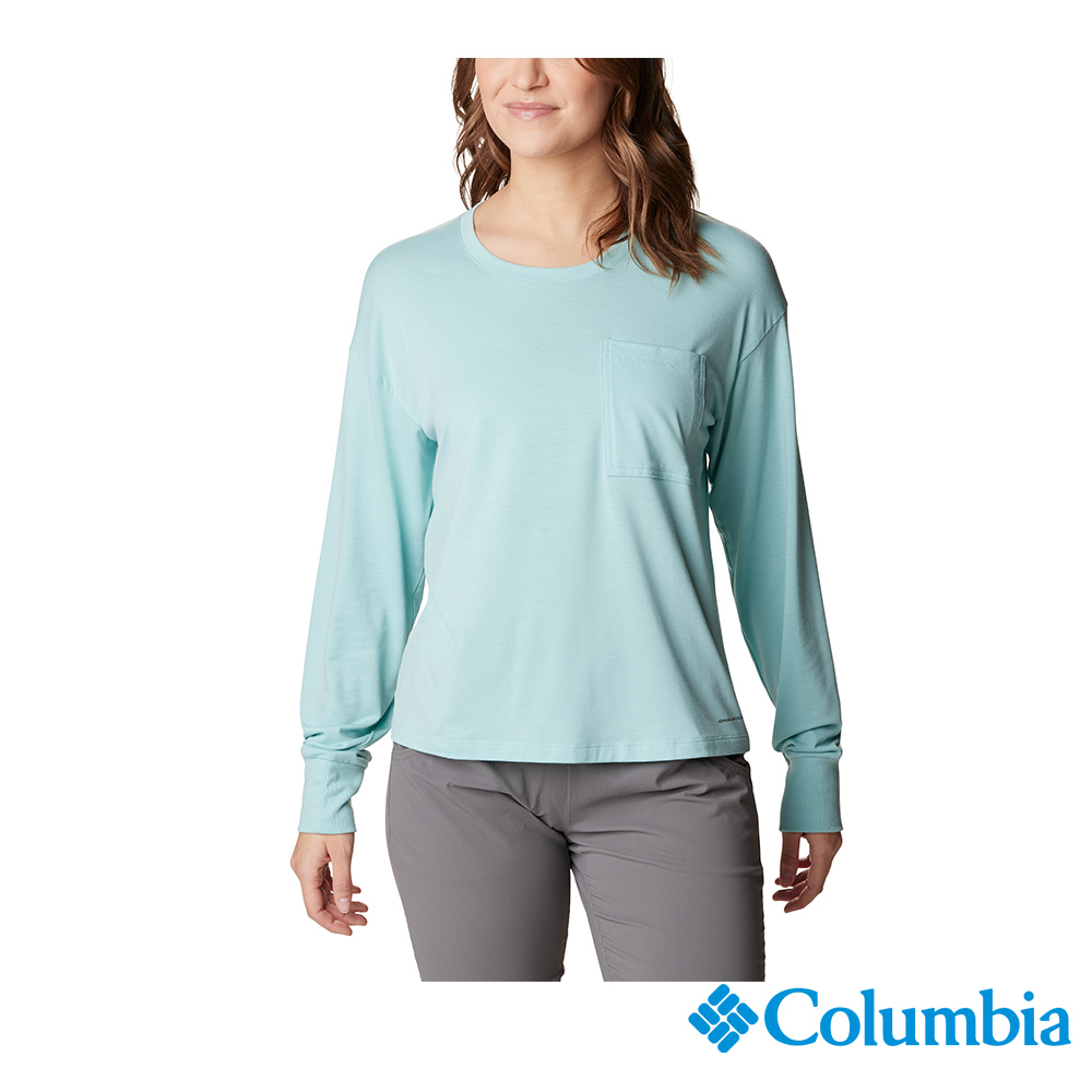 Columbia 哥倫比亞 女款 - Boundless Trek 快排長袖上衣-海水綠 UAR08490SE-HF