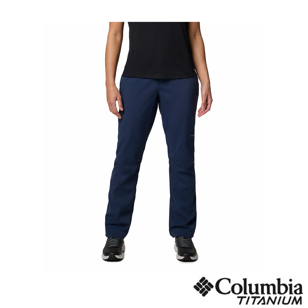 Columbia 哥倫比亞 女款 - 鈦 防潑輕量長褲-深藍色 UAR30110NY/JS