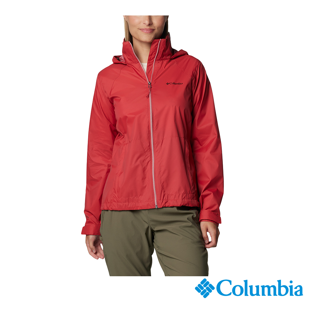 Columbia 哥倫比亞 女款 - 防潑水連帽風衣-深紅色 UWL57760CV/IF