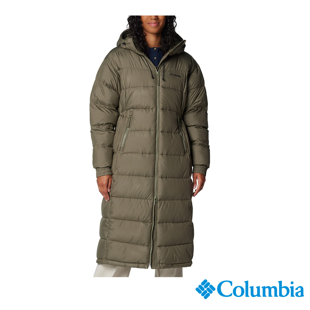Columbia 哥倫比亞 女款 - Omni Heat 防潑保暖化纖長版外套-軍綠 UWR35880AG/IF