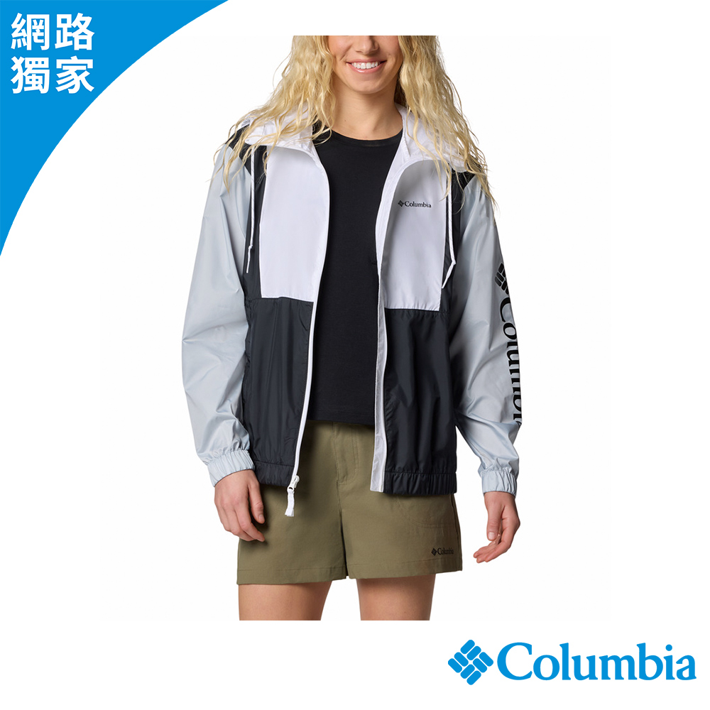 Columbia 哥倫比亞 女款- 防曬UPF40防潑風衣外套-白色 UWR83850WT/JS