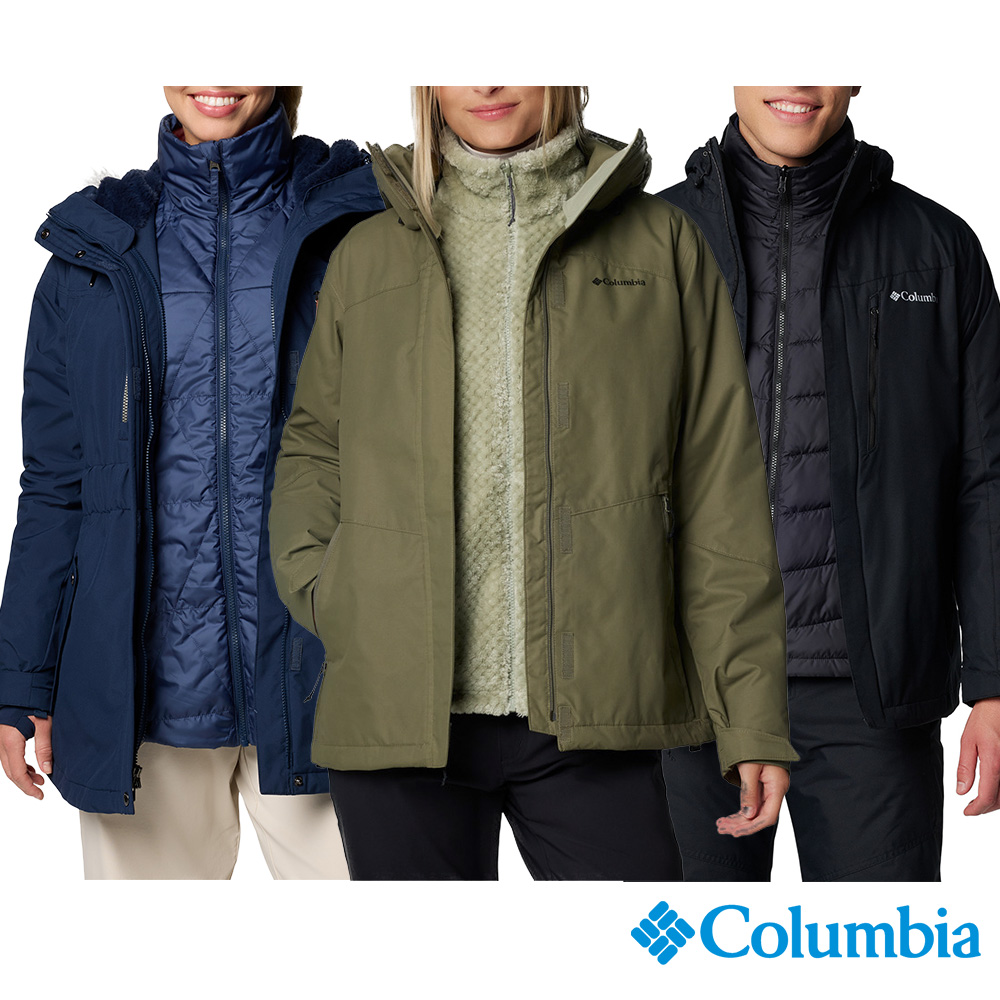 Columbia 哥倫比亞 男女款-兩件式外套/防潑雙面外套(任選)