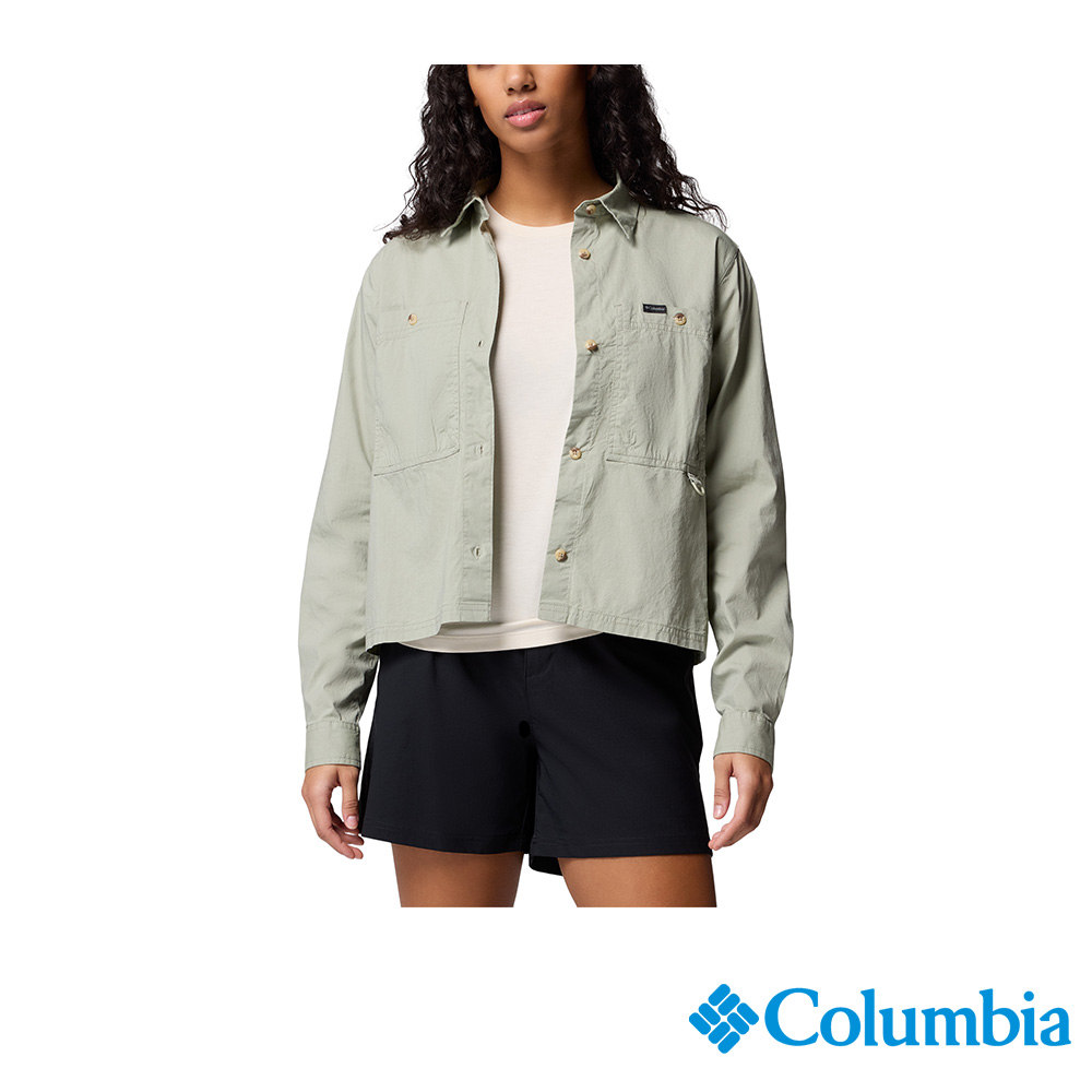Columbia 哥倫比亞 女款 - 長袖襯衫-灰綠色 UAR32060GG/JS