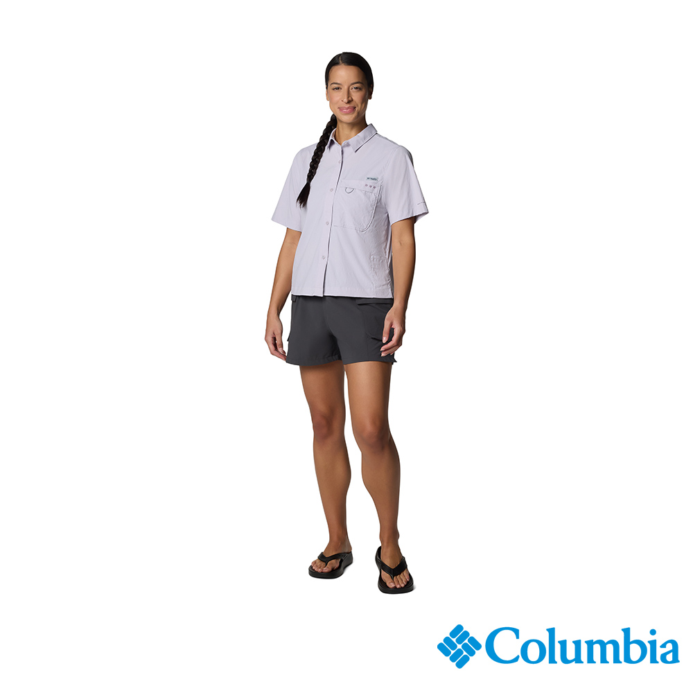 Columbia 哥倫比亞 女款 - 超防曬UPF50快排短袖襯衫-淡紫色 UFL69720AZ/JS