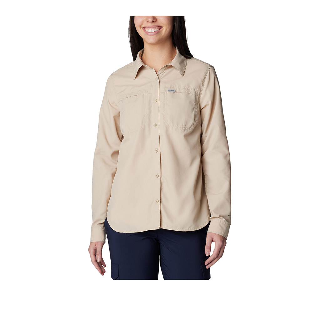 Columbia 哥倫比亞 女款-防曬UPF50快排長袖襯衫-Silver Ridge 3.0 LS-卡其色(UAR03560KI/KS)