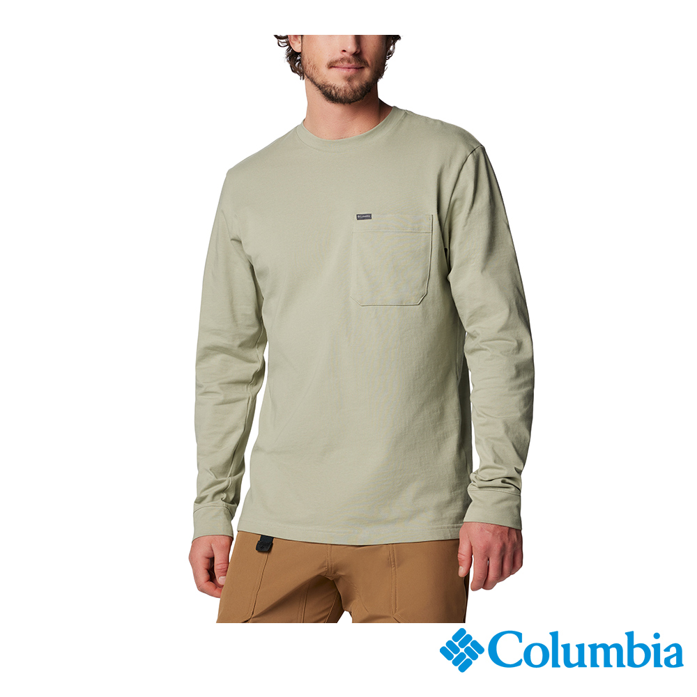 Columbia 哥倫比亞 男款 - UPF30長袖上衣-灰綠 UAE38490GG/IF