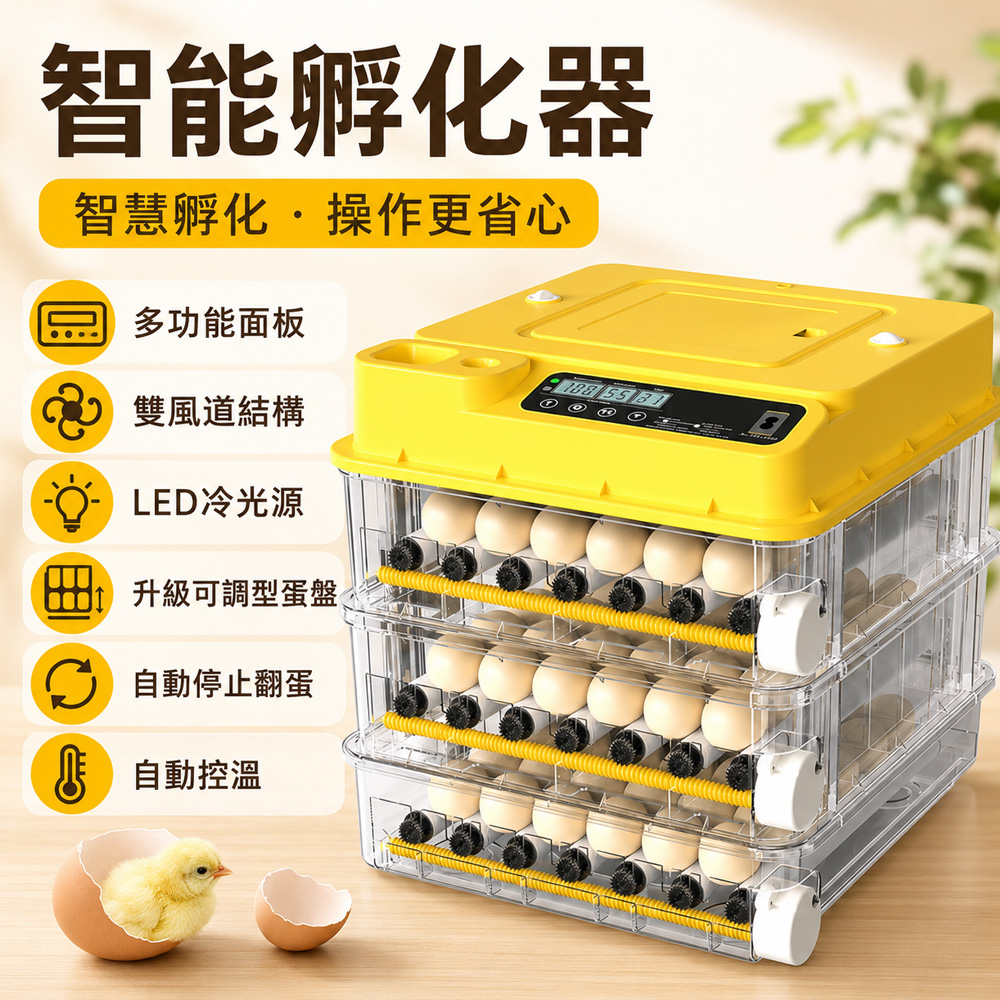 Rtako 110V全自動孵化器 智能恆溫孵化機 自動翻蛋 自動補水 LED照蛋 恆溫控溫 家用孵蛋器 288枚