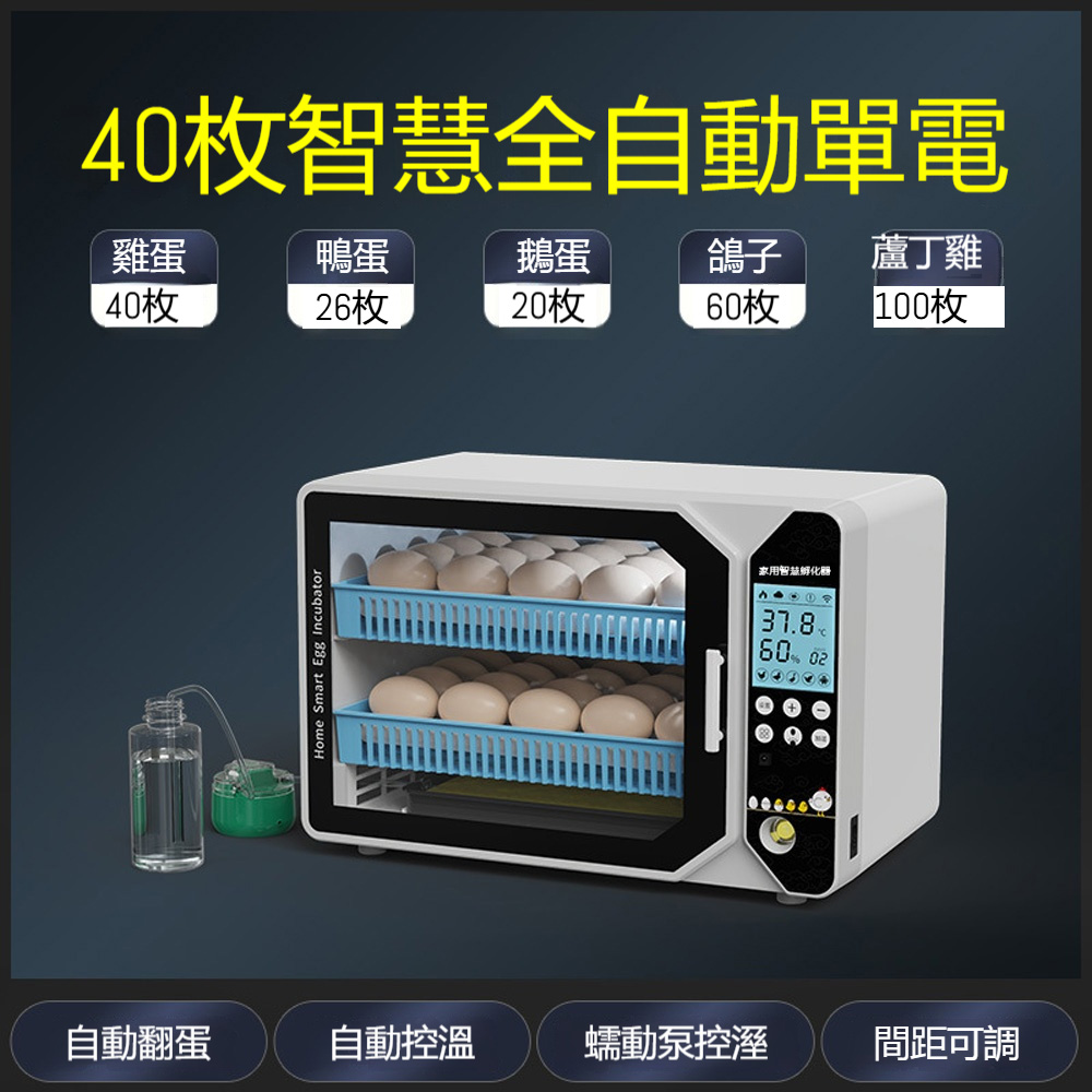 【悅購】孵化機 智能孵化箱 小型家用全自動孵蛋器 小雞鴨鵝孵化箱 鴿子蘆丁雞孵蛋器 單電40枚2層
