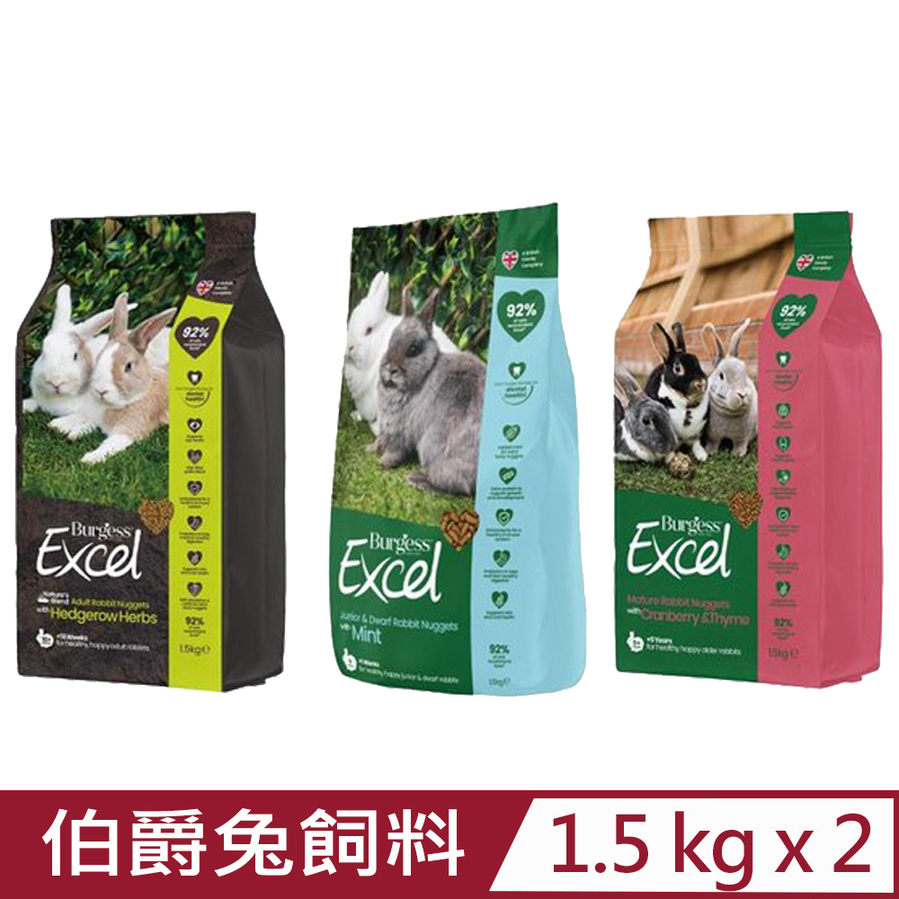 Burgess 伯爵 【2入組】英國兔飼料 1.5kg（其他規格）